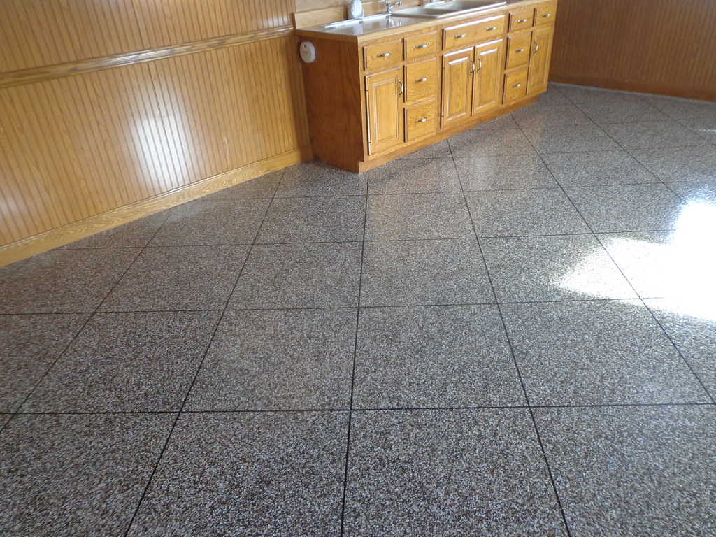 Example chip flake floor coating transformation